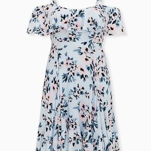 TORRID floral cold shoulder mid dress